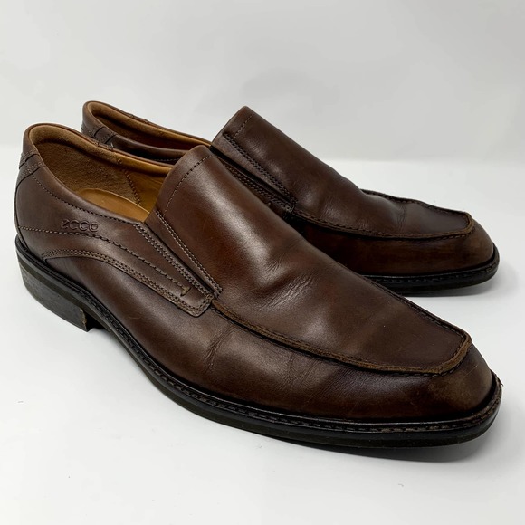 ECCO Shock Point Mens Brown Leather Slip-on Loafers 46/US 12-12.5 - Picture 4 of 9